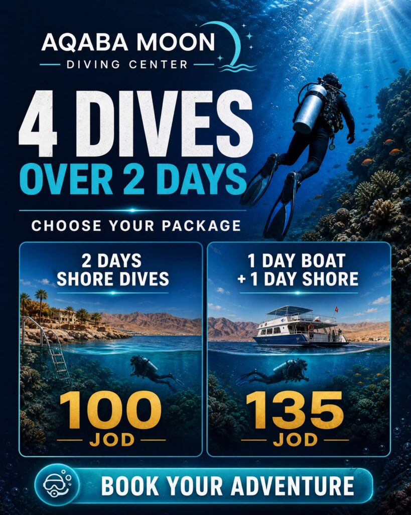 Price list for scuba diving and snorkeling in Aqaba