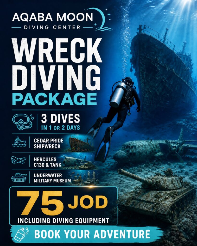 Price list for scuba diving and snorkeling in Aqaba